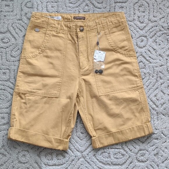 NEW MANGO Men cargo Bermuda fatigue shorts in camel color size 30 @i - Picture 8 of 10